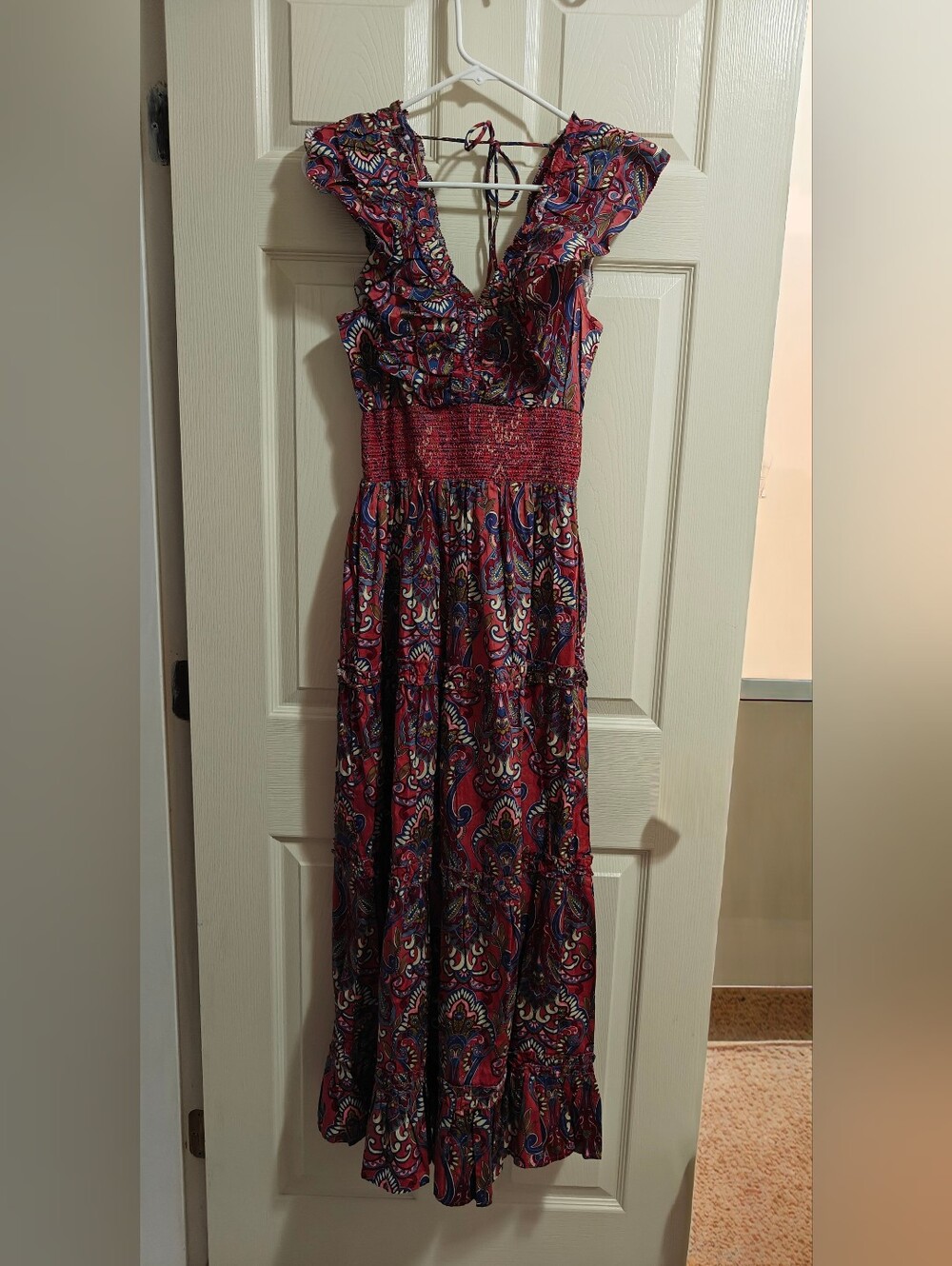 Caroline Constas Paisley Print Ruffle Dress